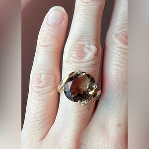 ⭐️SOLD⭐️ Vintage 14k Gold Smoky Brown Topaz Ring